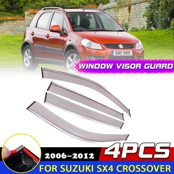 Araba Pencere Siperliği Suzuki SX4 Crossover Fiat Sedici 2006 ~ 2012 Tenteler Yağmur Kaş Koruyucu Kapak Saptırıcı Sticker Aksesuarları
