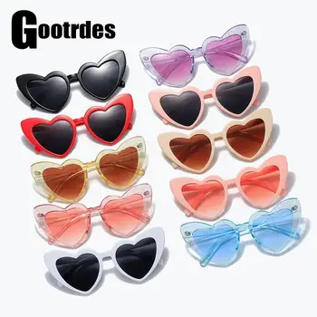 Moda Kalp Şeklinde Güneş Gözlüğü Kadınlar için Trendy Aşk Kalp güneş gözlüğü Shades UV400 Koruma Gözlük Yaz Plaj Gözlük