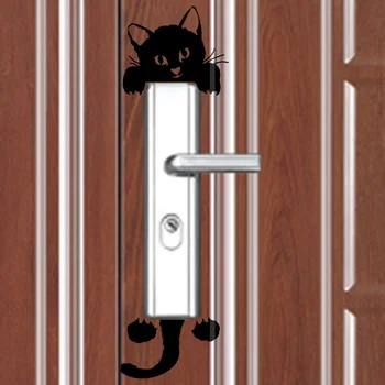 Yaratıcı Sevimli Yeni Kedi Duvar Sticker ışık anahtarı Dekor Çıkartmaları sanatsal fresk Bebek Kreş Odası PVC Duvar Kağıdı Oturma Odası için