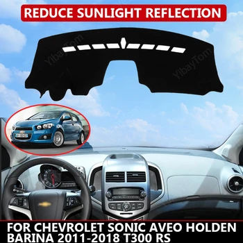 Halı Dash mat Chevrolet Sonic 2011-18 için T300 RS Otomatik Pano Kadife Kapak Siyah blokları toz azaltır gürültü araba aksesuarları