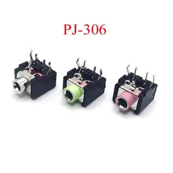 100 ADET PJ-306 PJ306 3.5 mm Dişi 5 Pin Ses jack konnektörü DIP stereo kulaklık Jakı Pembe Yeşil Gümüş
