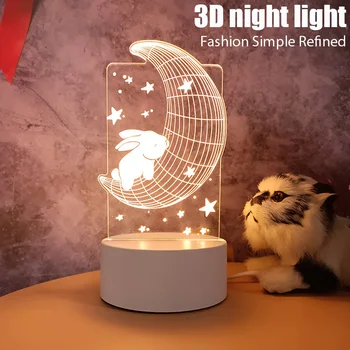Akrilik 3D Lamba Romantik Aşk LED gece ışığı çocuk Gece Lambası yatak odası dekoru sevgililer Günü Başucu Lambası Masa Lambası