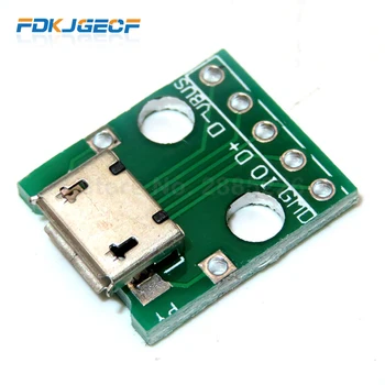 10 ADET mikro USB DIP Adaptörü 5pin dişi konnektör Modülü Kurulu Paneli Dişi 5-Pin Pinboard mikro usb konektörü 2.54 MM