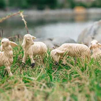 6 Adet Simülasyon Koyun Güzel Çiftlik Hayvan Modeli Keçi Minyatür Bahçe Heykelcik Ev Dekorasyon Aksesuarları Dekor Hediye Çocuklar İçin
