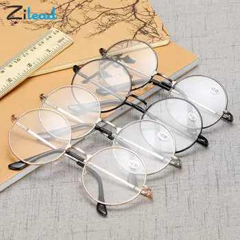 Zilead Retro Yuvarlak Okuma Kadın ve Erkek Gözlük Metal Presbiyopik Gözlük Miyop Lens Gözlük Gözlük+1.0+1.5+2.0+2.5 +3.0 +3.5 +4.0