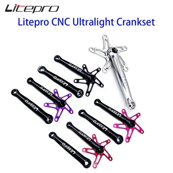 Litepro CNC Aynakol Ultralight Katlanır Bisiklet Krank Kolları 130BCD Kare Delik Aynakol Brompton 170mm Krank Bisiklet Parçaları