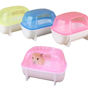 Küçük Evcil Kum Banyo Kutusu Hamster Duş Kum Küvet Sıçan Hamster Hideout Kum Banyo Konteyner İçin Lemming Chinchilla Gerbil