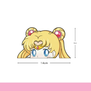Araba Çıkartmaları Sailor Moon Tsukino Usagi Güzellik Güzel Sevimli Karikatür Yansıtıcı Yaratıcı Cam Otomatik Ayarlama Şekillendirici D30