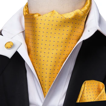 AS - 1017 Hi-Kravat İpek erkek kravat eşarp kravat Ascot Kravat Erkekler İçin Eşarp Kravat Takım Elbise Açık Sarı erkek Kravat Jakarlı Seti