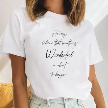 Kadın Mektubu Yeni Stil Baskı Güzel Suluboya Moda Kadın Giyim Tees Tshirt Karikatür Üstleri Baskı Bayanlar grafikli tişört