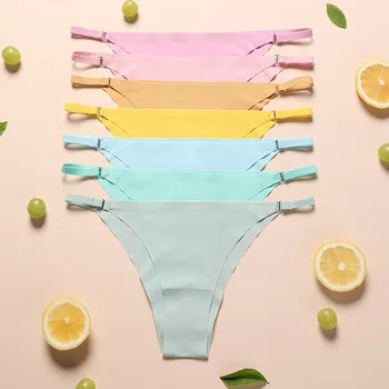 Şeker Renk Spor Külot Kadınlar için Kız G String Dikişsiz İnce Kayış Braga Bikini Low Rise Seksi İç Çamaşırı 2022 Stringi Damskie