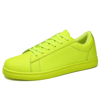 Yeni Unisex Kaykay Ayakkabı Floresan Yeşil Erkekler gündelik ayakkabı Kaymaz Moda Kadın koşu ayakkabıları Hafif Streetwear
