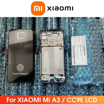 100 % Yeni Orijinal Xiaomi A3 MiA3 LCD dokunmatik ekranlı sayısallaştırıcı grup İçin Parmak İzi ile XiaomiA3 CC9E Ekran Çerçeve ile