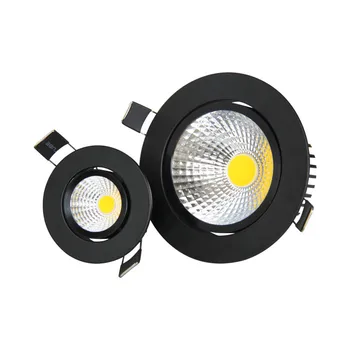 Kısılabilir LED cob spot ışığı Tavan lambası AC85-265V 3W5w7w8w12w15w Alüminyum gömme aydınlatma yuvarlak panel lambası iç mekan aydınlatması