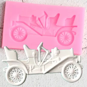 3D Araba silikon kalıp Fondan Kalıpları DIY Bebek Doğum Günü Partisi Kek Dekorasyon Araçları Kek Pişirme Şeker Çikolata Gumpaste Kalıp