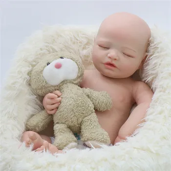 Kapalı gözler 18 inç yeniden doğmuş bebek kiti boyasız kalıp boyalı kalıp 3D cilt damarlar görünür yeniden doğmuş bebek aksesuarları noel hediyesi