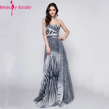 Güzellik Emily Yeni Basit Şifon Straplez Akşam Elbise Büyüleyici Kolsuz Fermuar Geri Örgün Parti Elbise Robe De Soiree 2019