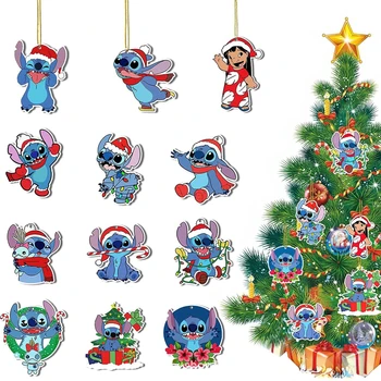 12 ADET Disney Dikiş Kolye Noel Ağacı Düz Asılı Süsleme Yeni Noel Ağacı Dekorasyon Ev Noel Partisi Süslemeleri