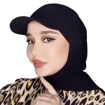 2022 Yeni Müslüman Moda Beyzbol Kapaklar Eşarp Başörtüsü Şal Düz Renk Bandana Türban Şapka Kadınlar İçin Hazır giyim
