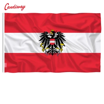 CANDİWAY yüzde polyester baskılı Avusturya Kartal bayrakları dekorasyon afiş Avusturya bayrağı Avusturya bayrağı Reklam 90 * 150 cm
