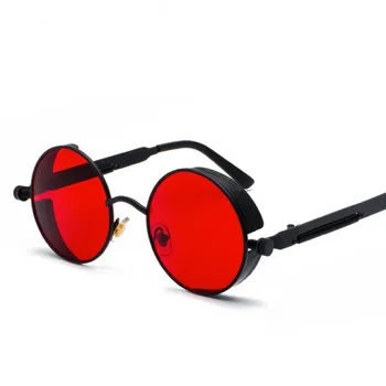 Steampunk Güneş Gözlüğü Moda RetroWomen Yuvarlak Gözlük Marka Tasarımcısı Vintage Buhar Punk güneş gözlüğü oculos gafas de sol UV400