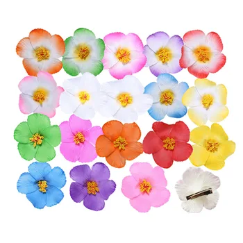 36 adet karışık renkler kadınlar lady kızlar saç aksesuarları Köpük Hawaiian çiçek Ebegümeci Çiçek gelin saç klip 9 cm