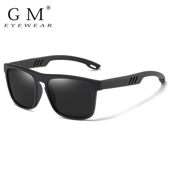 GM Retro Spor Stil Polarize Ahşap Güneş Gözlüğü Siyah Sürüş Açık Kare Güneş Gözlüğü Marka Erkekler Ve Kadınlar İçin 5090