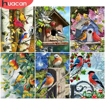 HUACAN 5D DIY Tam Matkap Elmas Nakış Boyama Kuş El Sanatları Mozaik Hayvan Çapraz Dikiş Sanat Taklidi Ev Dekorasyon