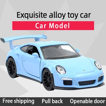 WELLY 1: 36 2016 Porsche 911 GT3 RS Spor Araba Geri Çekin Araba Ölçekli Model Araba Metal Döküm Alaşım oyuncak araba Çocuk Hediyeler İçin B58