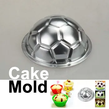 Creatvity DIY 3D Futbol Şekli banyo bombası Kek Kalıbı Alüminyum Topu Küre toksik Olmayan Çikolata Pan Kalıp Mutfak Pişirme Araçları