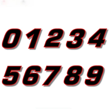 Araba Sticker Siyah Çıkartması Vinil (kırmızı Anahat) Yazı Tipi Yarış Numarası Sticker Araba Motosiklet Yarış Çıkartmaları Su Geçirmez PVC,15cm * 15CM