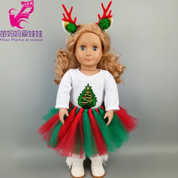 18 İnç Kız Bebek Yılbaşı ağacı elbise Oyuncak Bebek oyuncak bebek giysileri yeni yıl tutu Etekler Çocuk Hediye