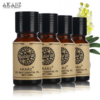 AKARZ Ünlü marka Neroli Gardenya Ginseng Amber uçucu yağ Aromaterapi Masaj Spa Banyo cilt bakımı 10 ml * 4