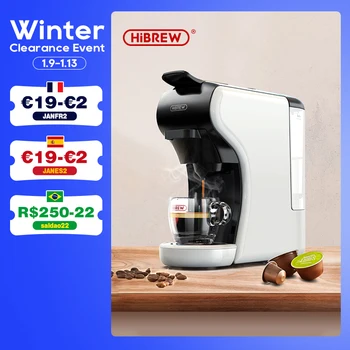 HiBREW 4 in 1 Çoklu Kapsül Kahve makinesi Tam Otomatik Sıcak ve Soğuk Süt Köpük Makinesi Köpürtücü ve Plastik tepsi seti
