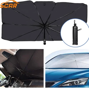 Araba güneş şemsiyesi gölge koruyucu katlanabilir gölge kapak UV koruma ısı yalıtımlı bez iç cam koruma