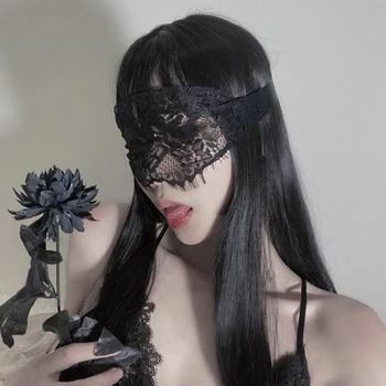 Bayan Seksi Dantel Göz Maskesi Blindfolds Siyah Beyaz Kesme Yama Blindfolds Egzotik Giyim Tarzı Giyim Kadın İçi Boş Oyun