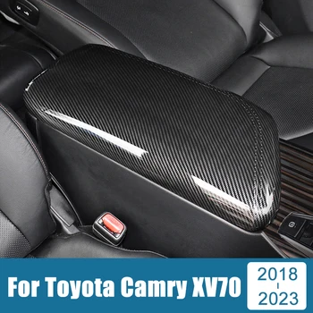 Araba Styling Aksesuarları Toyota Camry İçin 70 XV70 2018-2020 2021 2022 2023 ABS Karbon Merkezi Kol Dayama Kutusu Kapak Kılıf Çıkartmalar
