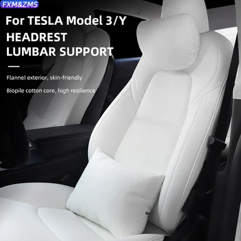 Boyun Yastık Tesla Modeli 3 ve Model Y Kafalık Bel Desteği Boyun yastık Yüksek Kaliteli Pazen Koltuk Araba Aksesuarları