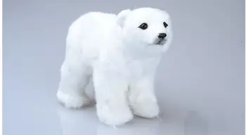 Simülasyon hayvan 20*8 * 14 cm beyaz kutup ayısı oyuncak polietilen ve kürkler reçine el sanatları,süsler dekorasyon bebek oyuncak d369