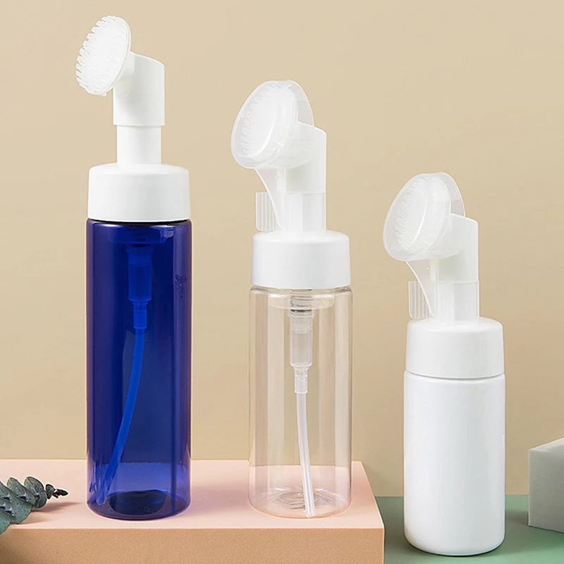 100-200ML Sabun Köpüren Şişe Yüz Temizleyici köpük makinesi Şişe Silikon Temiz Fırça Taşınabilir Yüz Yıkama Köpük köpük şişesi