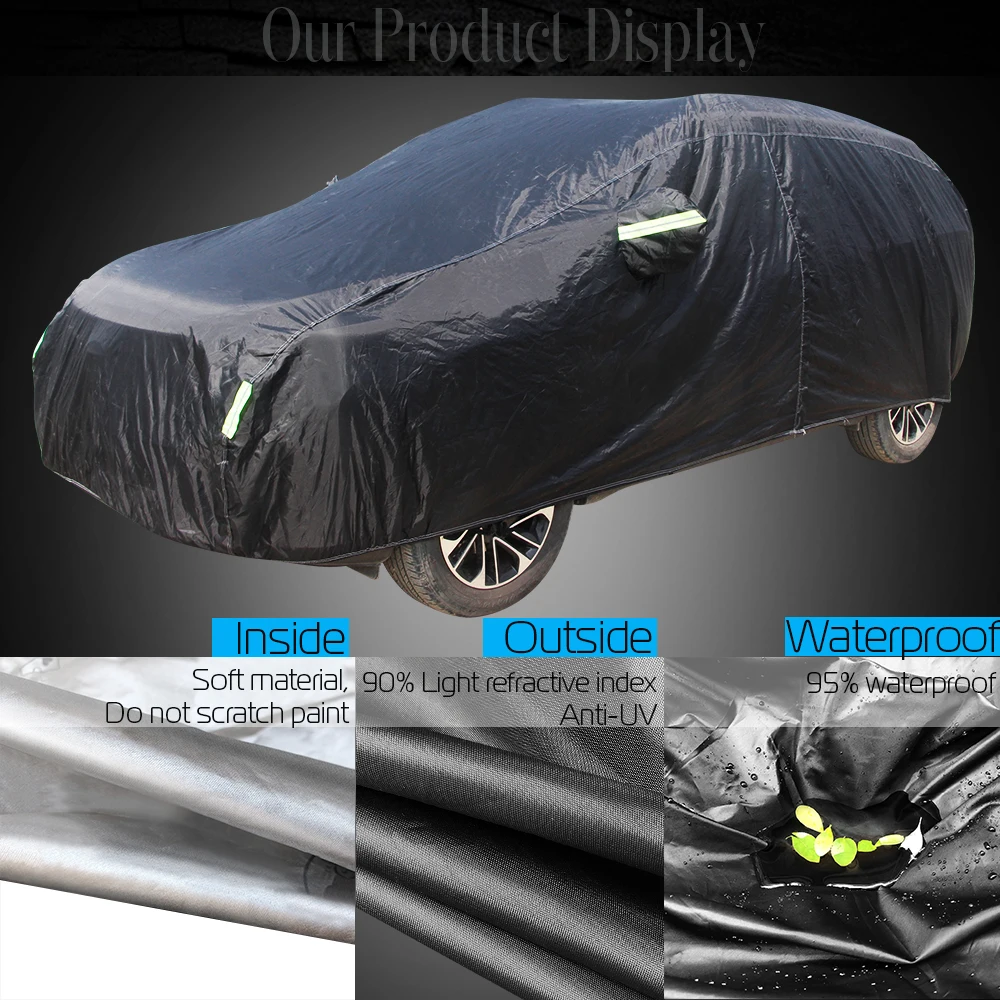 Su geçirmez araba kılıfı SUV Açık Güneş Gölge Anti-UV Yağmur Kar Toz Buz koruma kapağı Audi Q8