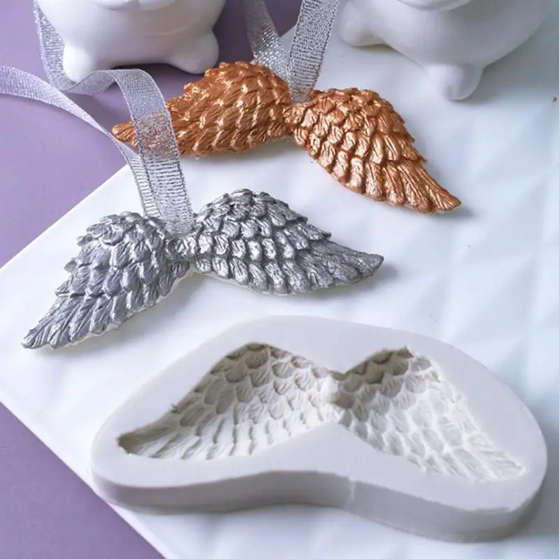 Yüksek Kaliteli Aromaterapi DIY Alçı Kalıp 3D Melek Kanat silikon kalıp Fondan Kek Kalıp Pasta Çikolata Kalıp Mutfak Bakeware