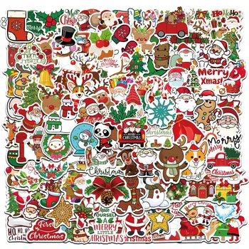 10/30/50/100 adet Sevimli Noel Baba Noel Graffiti Etiketler Çıkartması Dizüstü Karalama Defteri Telefon Gitar Günlüğü Çocuk Karikatür Sticker Oyuncak