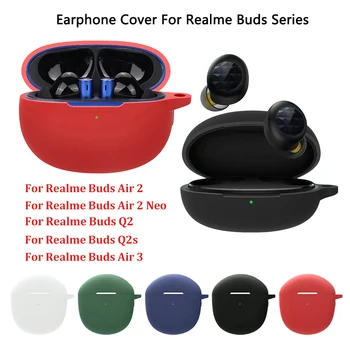 Kablosuz Kulaklık Kapağı Realme İçin Tomurcukları Air2 Neo Q2 / Tomurcukları Q2s / Hava 2 Silikon Kabuk Kılıfları Bluetooth Kulaklık Kutusu Koruyucu Kapak