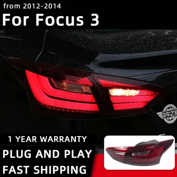 Araba Styling Arka Lambaları Ford Focus 3 Sedan için led arka lambası 2012-2014 Kuyruk Lambası DRL Arka Dönüş Sinyali Otomotiv Aksesuarları