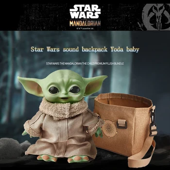 Disney Yetkili Star Wars Mannoda Bebek Yoda-grogu Kawaii Peluş ses efektli oyuncak Retro Sırt Çantası çocuk noel hediyesi