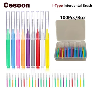 100 Adet / kutu I Şekilli İnterdental Fırçalar Sağlık Diş İnterdental Temizleyiciler Ortodontik Diş Diş Fırçası Ağız Hijyeni Aracı
