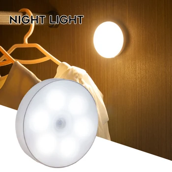 Kablosuz LED Gece Lambası Vücut Kızılötesi Hareket sensörlü ışık Odası Başucu Gece Odası Başucu Gece Lambası Faydalı PR Satış