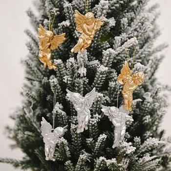 Noel Altın Gümüş Melek Kolye 2023 Noel Dekorasyon Noel ağaç dekor askı süsleri Çocuklar için Yeni Yıl Hediyeleri