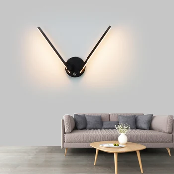 Iskandinav minimalist yaratıcı aile kapalı duvar lambası kol ile 300 ° serbestçe ayarlanabilir arka plan duvar oturma odası yatak odası LED
